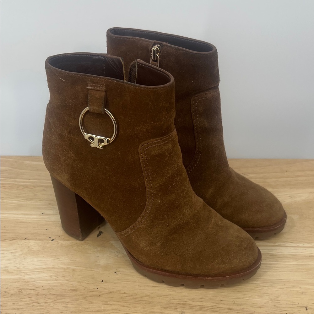 Tory Burch Brown Suede Ankle Boots